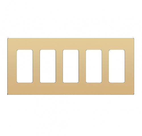 Screwless Decora Five-Gang Wall Plate Gold Finish