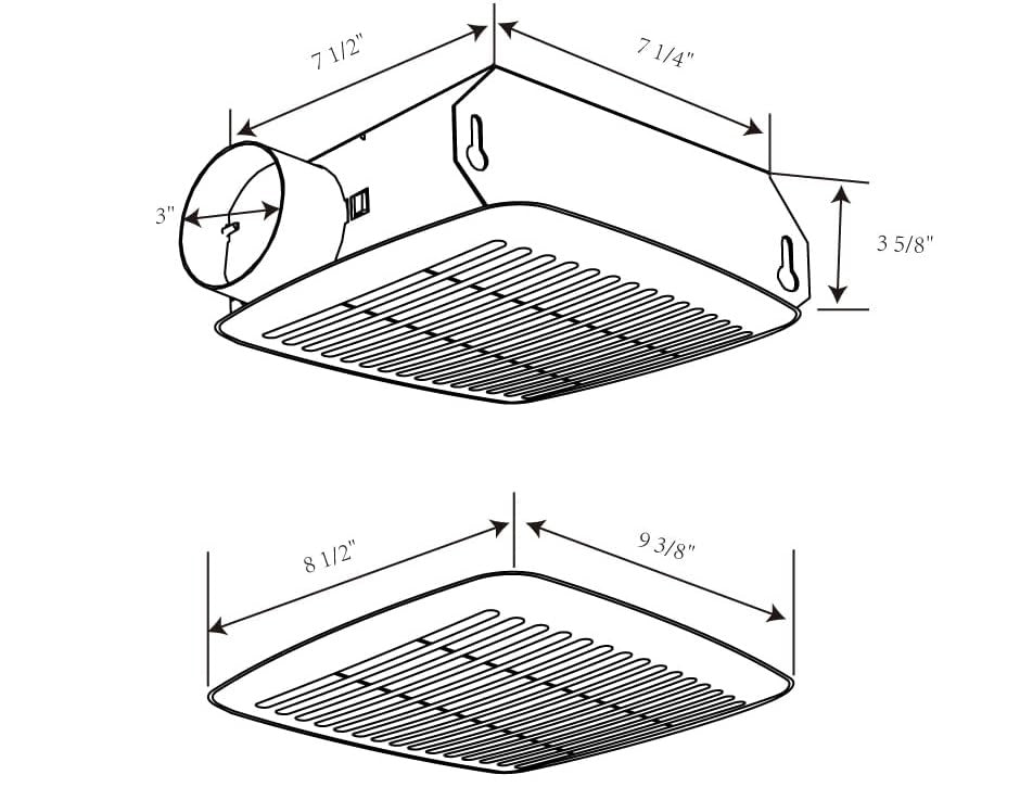 EXTRACTOR DE BAÑO 50 CFM
