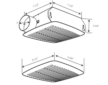 EXTRACTOR DE BAÑO 50 CFM