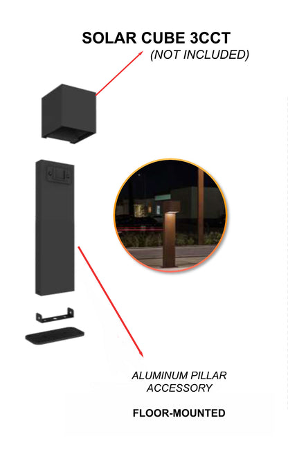 ALUMINUM POLE FOR SOLAR CUBE 3CCT