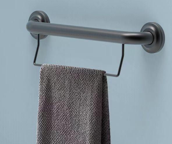 Home Care  Matte Black Grab Bar with Towel Rack