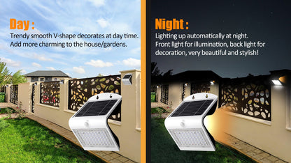4W Led Solar Wall Motion Sensor 4000K Front Light 3000K Back Light