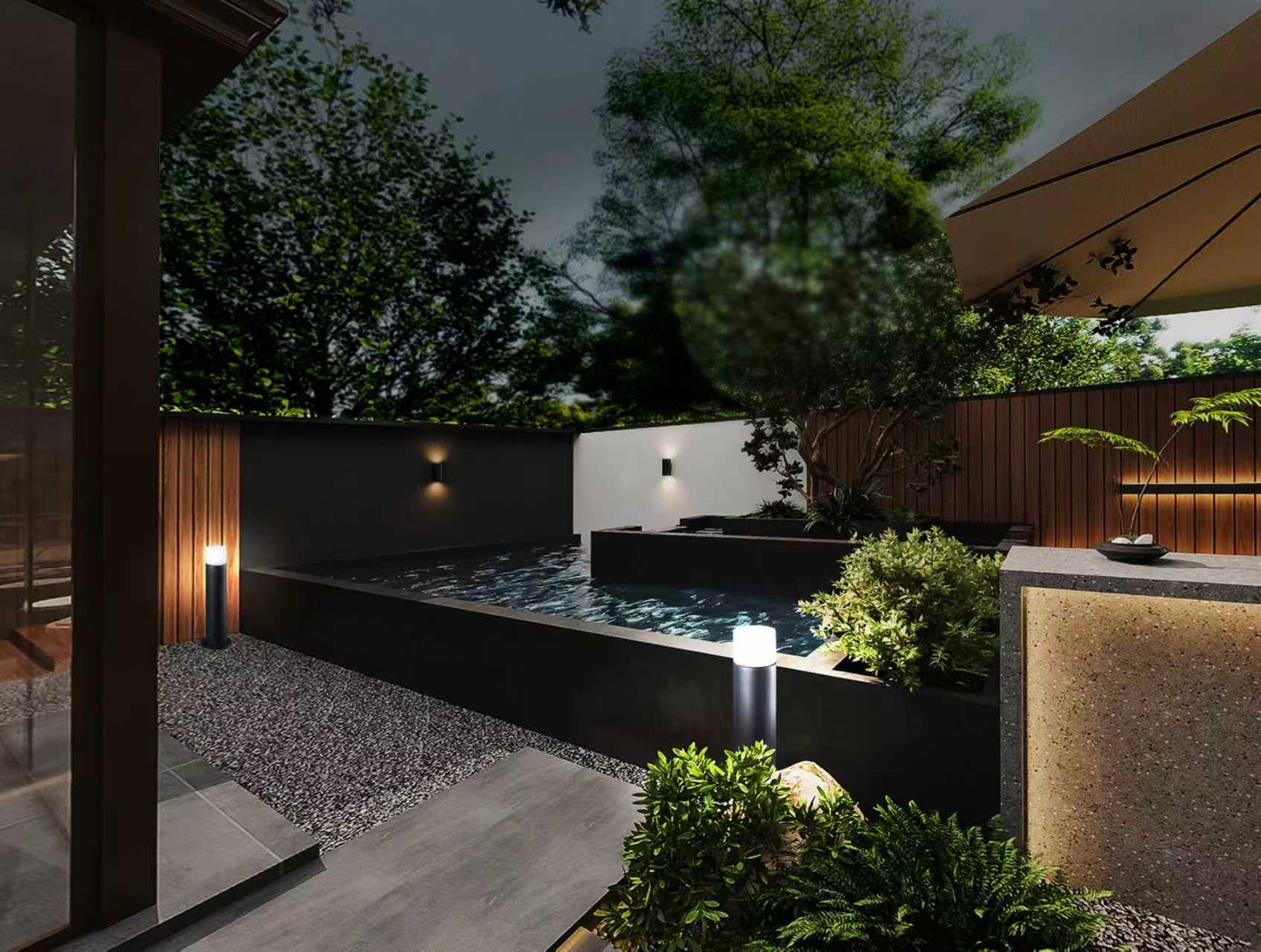 Palo Seco Series / Outdoor Floor Mounted Bollard and Pathway Aluminum Light