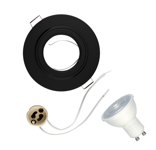 KIT 3.5” Round Recessed Downlight Fixture + LED GU10 6.5W Series