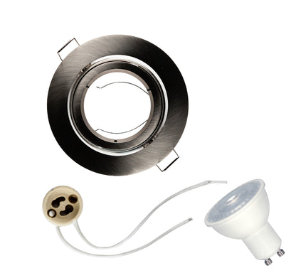 KIT 3.5” Round Recessed Downlight Fixture + LED GU10 6.5W Series