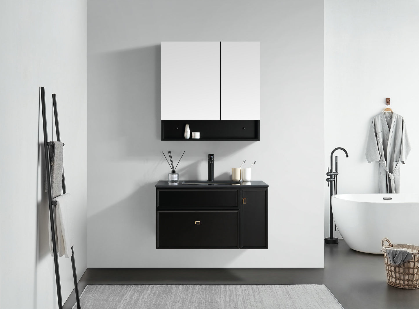 Vanity EKO PVC Matte Black 32" / PVW - 64