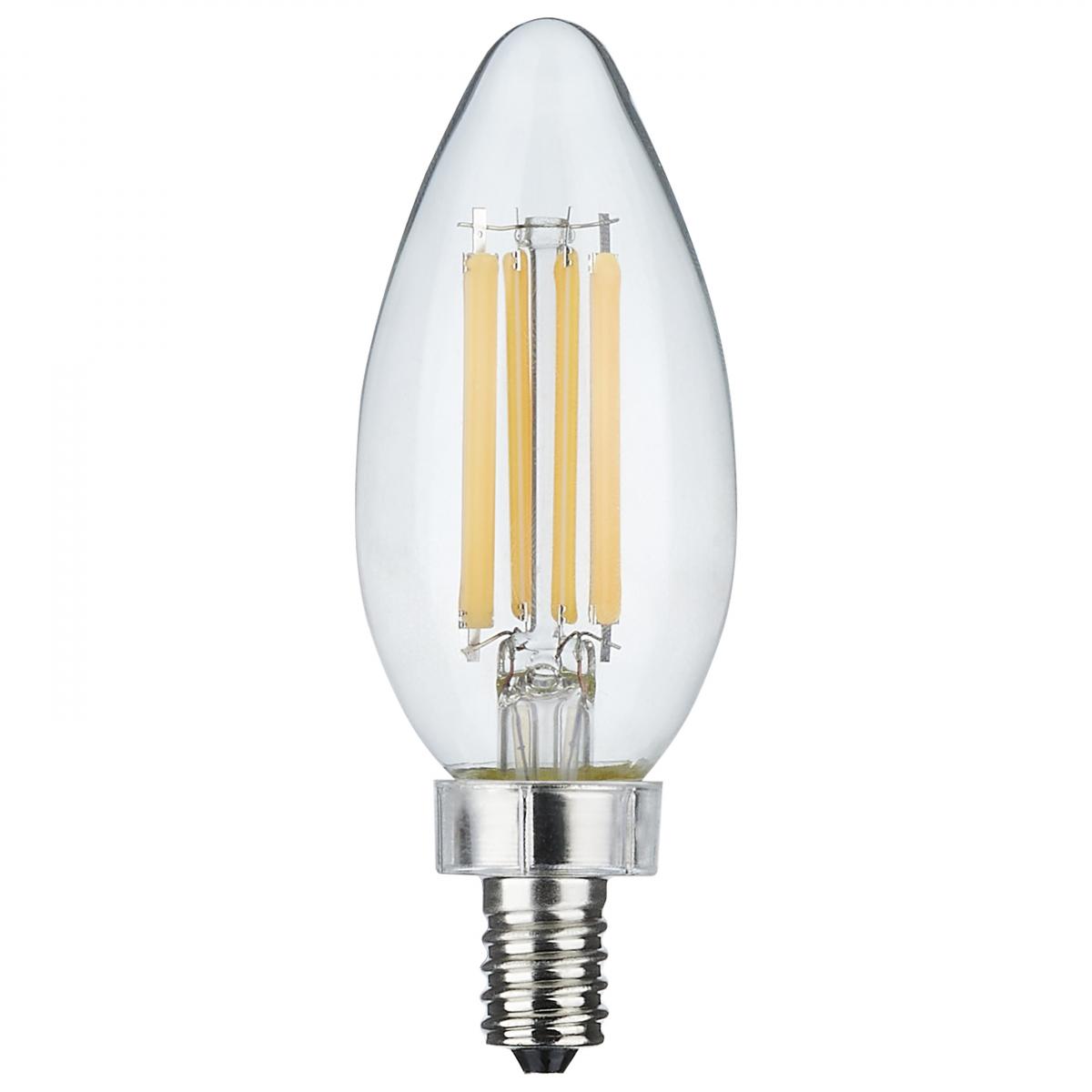 LED C11 8W Clear/ Dimmable 120 Volt/ E12 Candelabra base/ 760 Lumens