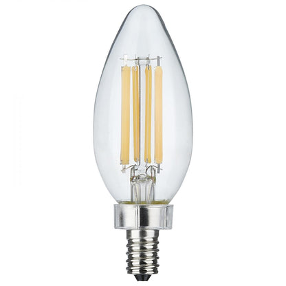 LED C11 8W Clear/ Dimmable 120 Volt/ E12 Candelabra base/ 760 Lumens