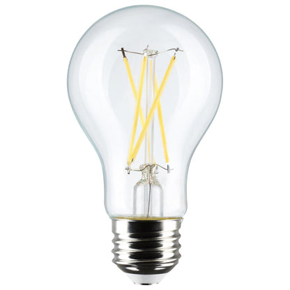 LED 4 Pack A19 8W Clear/ Dimmable 120V/ E26 Medium Base/ 800 Lumens