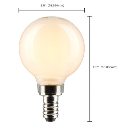 LED G16.5 5.5W Frost/ Dimmable 120 Volt/ E12 Medium Base/ 500 Lumens