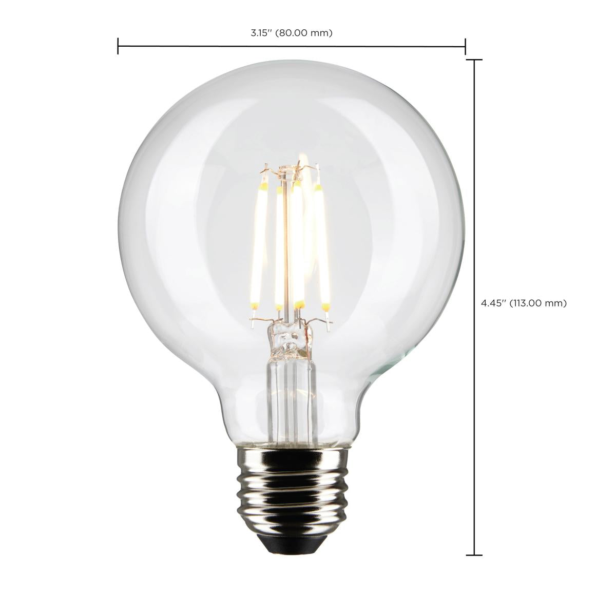LED G25 4.5W Clear/ Dimmable 120 Volt/ E26 Medium Base/ 350 Lumens
