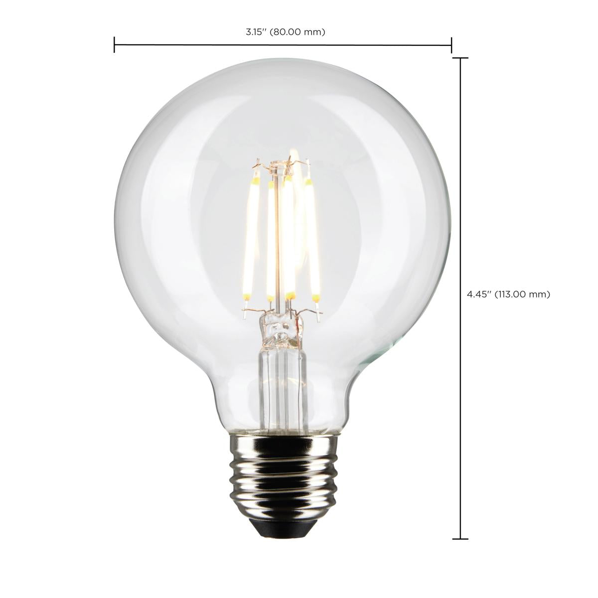 LED G25 6W Clear/ Dimmable 120 Volt/ E26 Medium Base/ 500 Lumens