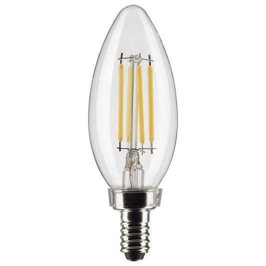 LED B11 4W Clear/ Dimmable 120Volt/ E12 Candelabra base/ 350 Lumens/ 5000K