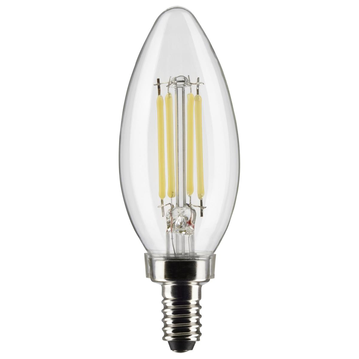 LED B11 5.5W Clear/ Dimmable 120 Volt/ E12 Candelabra base/ 500 Lumens