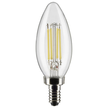 LED B11 5.5W Clear/ Dimmable 120 Volt/ E12 Candelabra base/ 500 Lumens