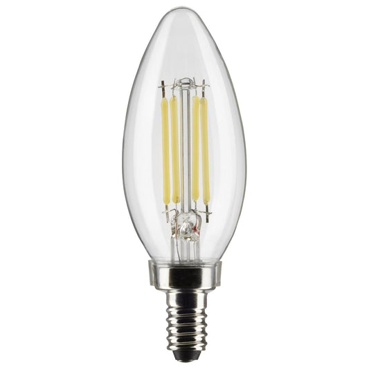 LED B11 5.5W Clear/ Dimmable 120 Volt/ E12 Candelabra base/ 500 Lumens