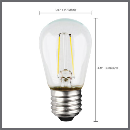 LED S14 1W Clear/ Non- Dimmable 120 Volt/ E26 Medium base/ 100 Lumens/ 2700K