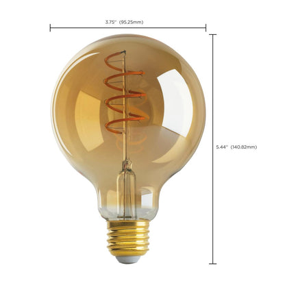 LED G30 4.5W Amber/ Dimmable 120 Volt/ E26 Medium Base/ 240 Lumens/ 2000K