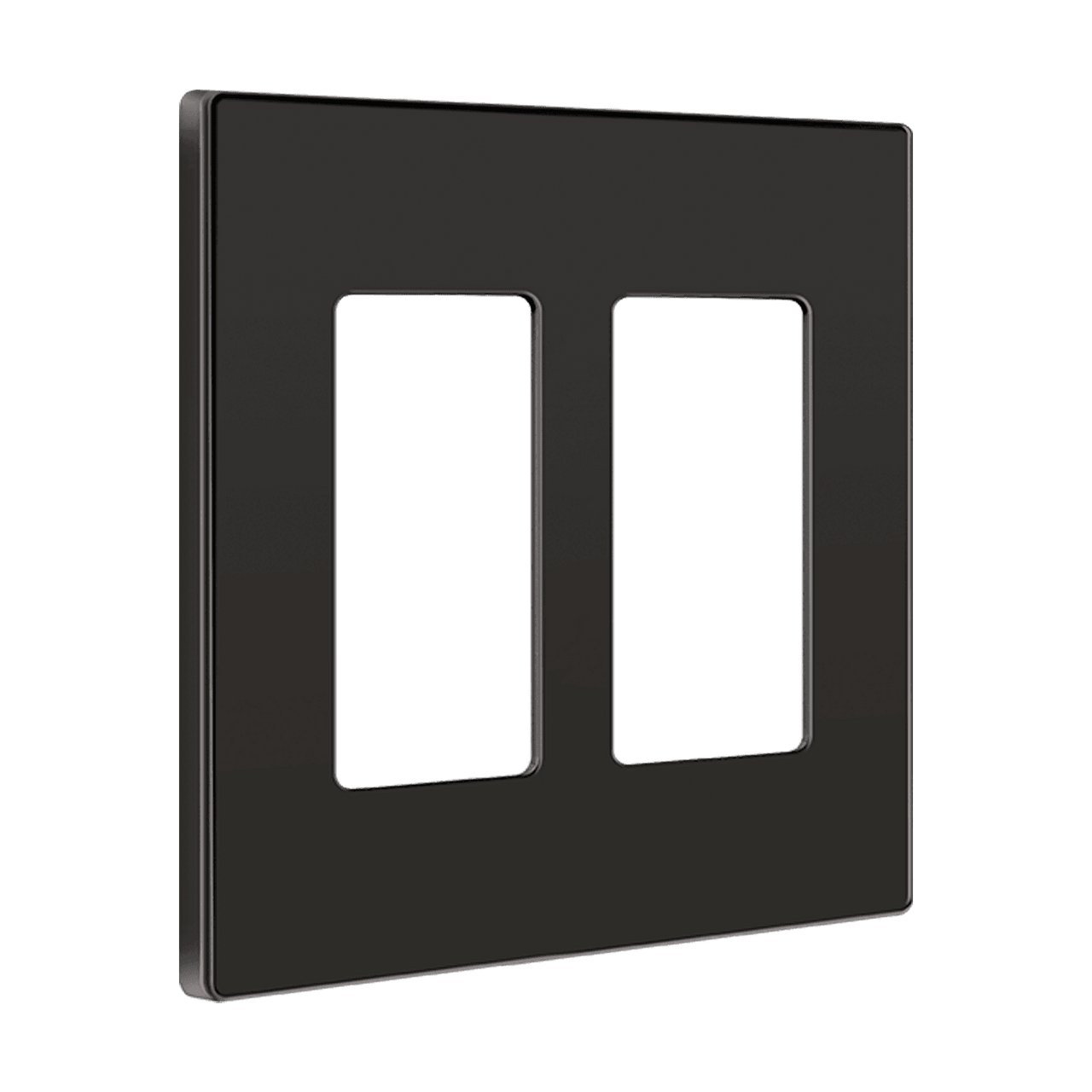 Screwless Decora Two-Gang Wall Plate Dark Bronze Finish