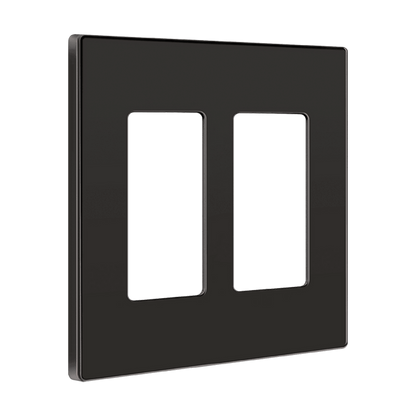 Screwless Decora Two-Gang Wall Plate Dark Bronze Finish