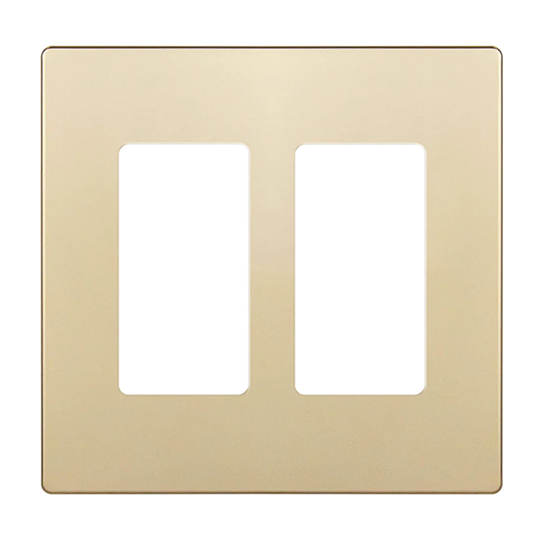 Screwless Decora Two-Gang Wall Plate Gold Finish