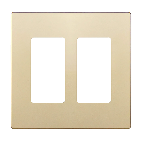 Screwless Decora Two-Gang Wall Plate Gold Finish