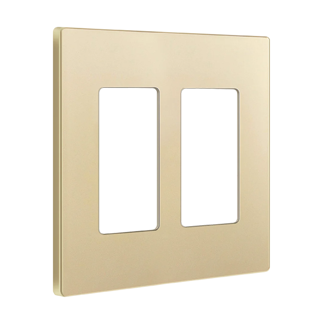 Screwless Decora Two-Gang Wall Plate Gold Finish