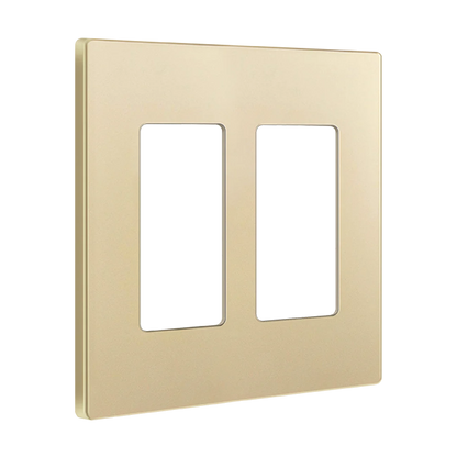 Screwless Decora Two-Gang Wall Plate Gold Finish