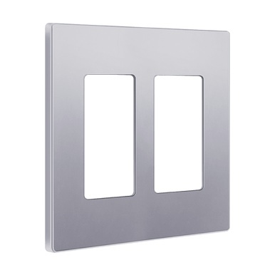 Screwless Decora Two-Gang Wall Plate Silver Finish