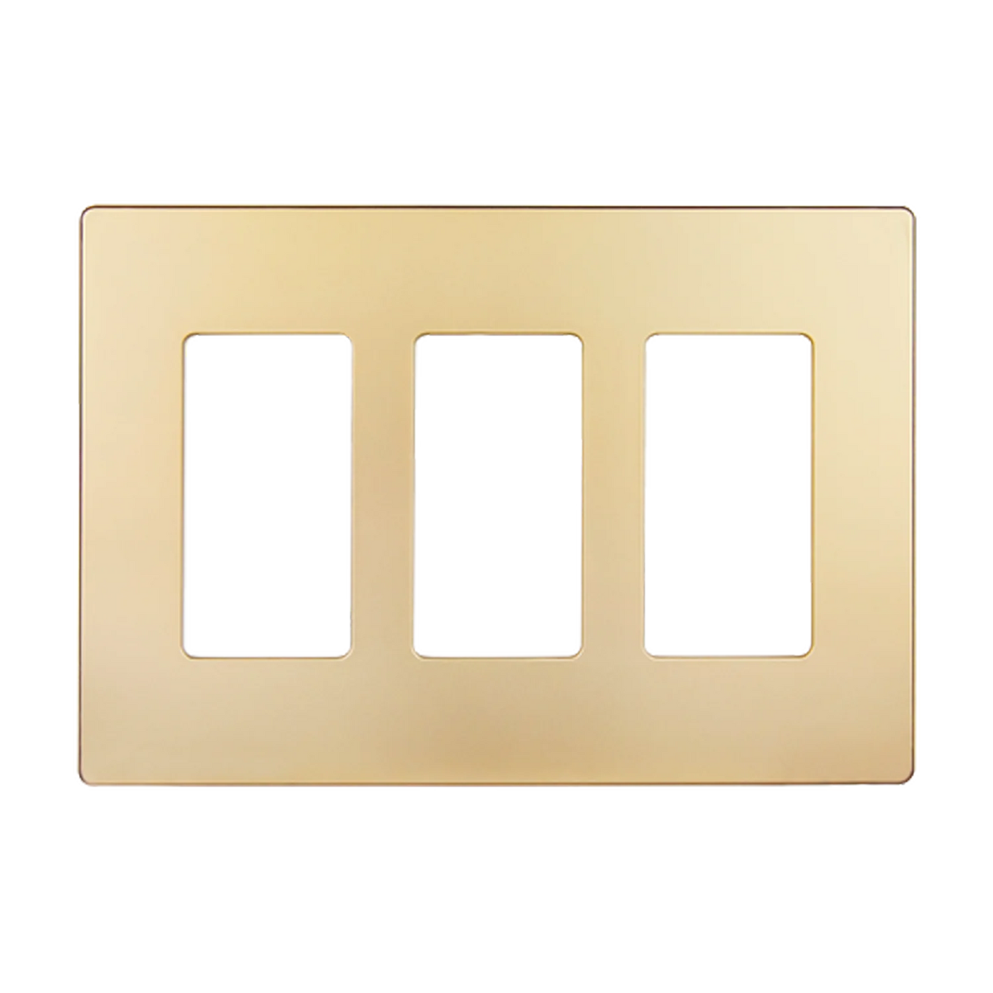 Screwless Decora Three-Gang Wall Plate Gold Finish