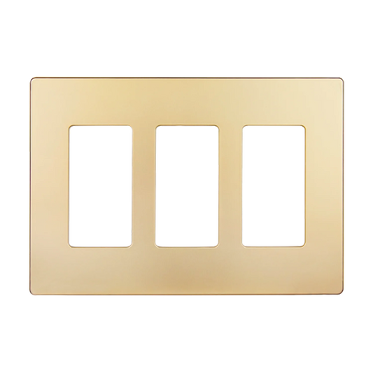 Screwless Decora Three-Gang Wall Plate Gold Finish