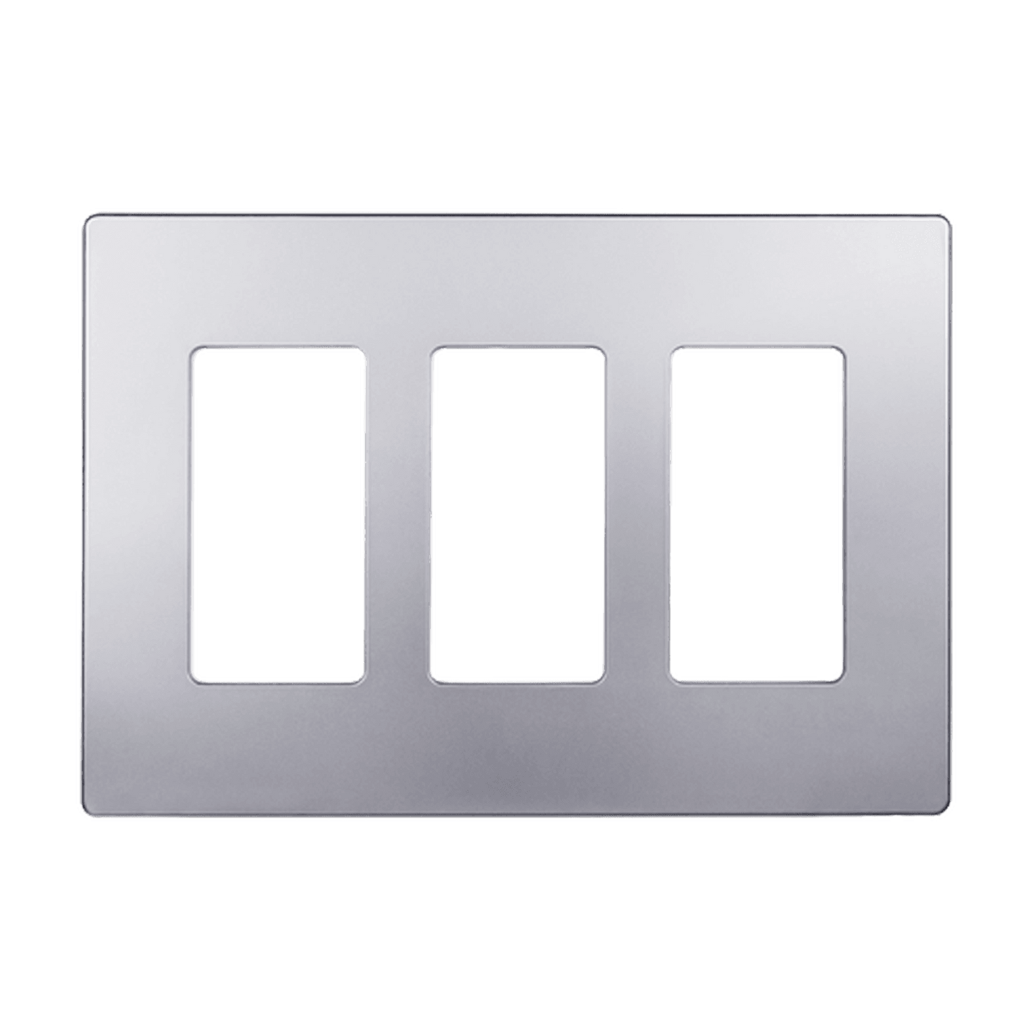 Screwless Decora Three-Gang Wall Plate Silver Finish