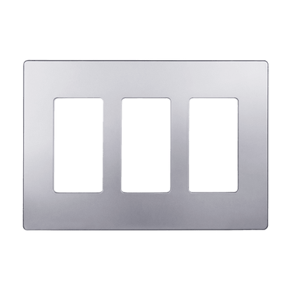 Screwless Decora Three-Gang Wall Plate Silver Finish