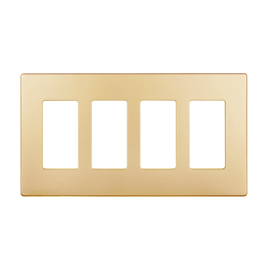 Screwless Decora Four-Gang Wall Plate Gold Finish