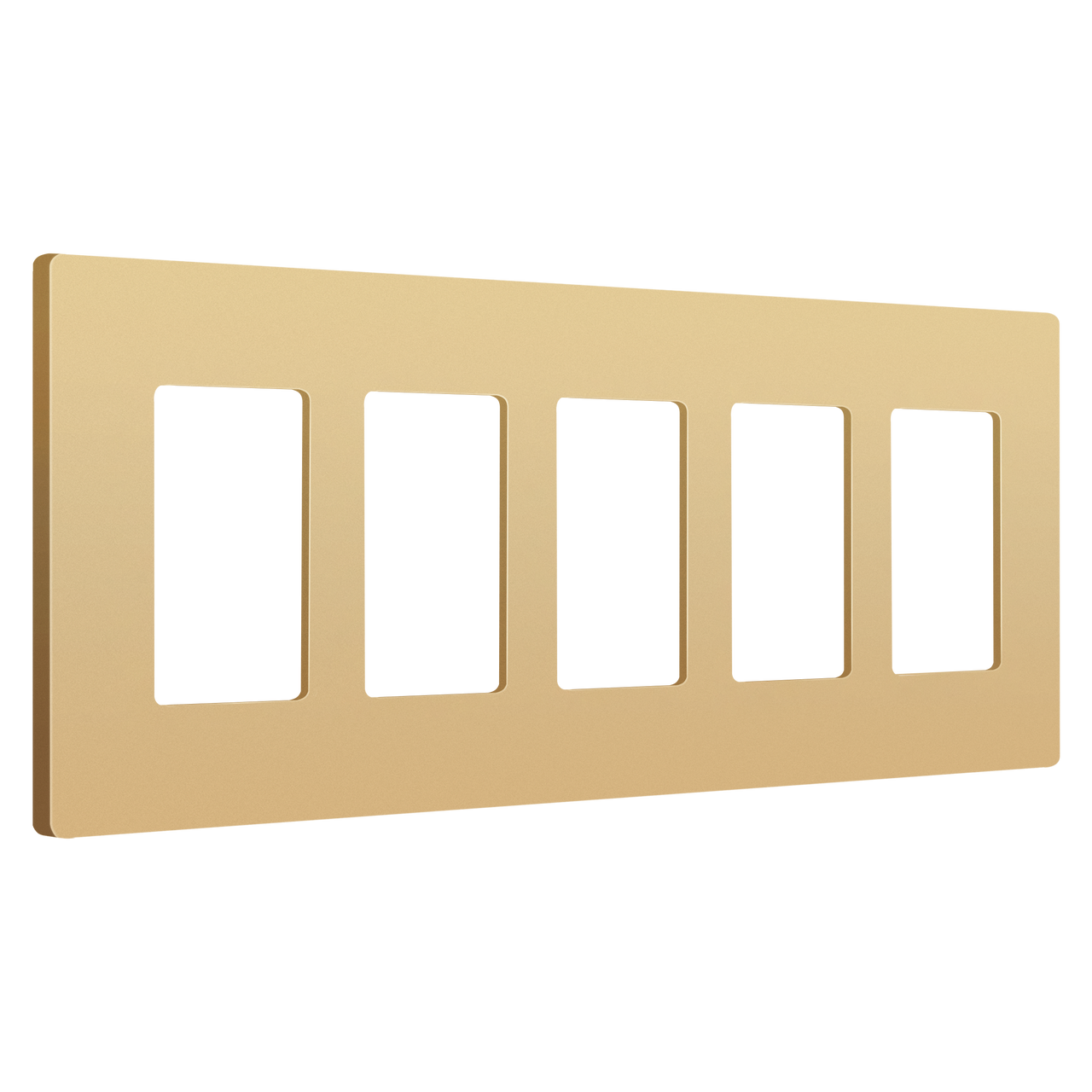 Screwless Decora Five-Gang Wall Plate Gold Finish