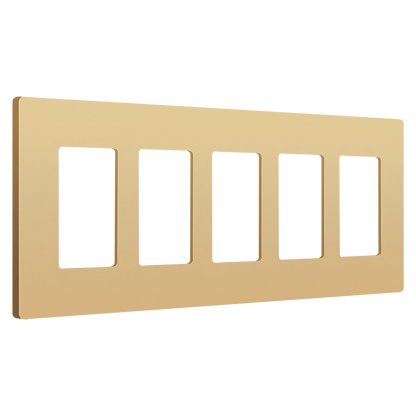 Screwless Decora Five-Gang Wall Plate Gold Finish