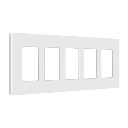 Screwless Decora Six-Gang Wall Plate Glossy White Finish