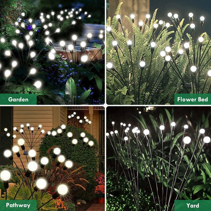 Solar 10LED Firefly Light String White 6000K Set of 2pcs
