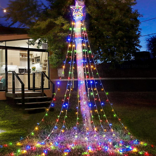 Solar 350LED Christmas Tree Lamp RGB