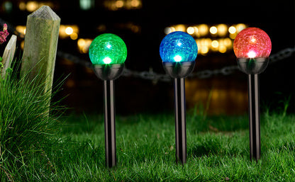 Solar Bubble Ball Spikes Lamp 15LED RGB 16ft
