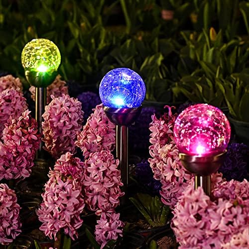 Solar Bubble Ball Spikes Lamp 15LED RGB 16ft