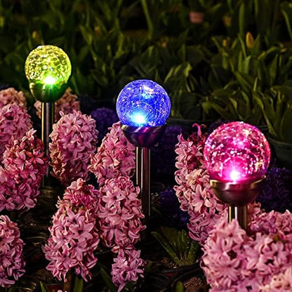 Solar Bubble Ball Spikes Lamp 15LED RGB 16ft