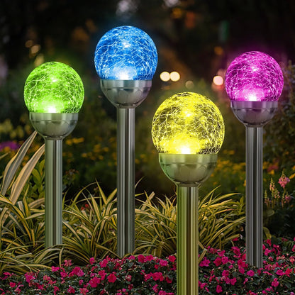 Solar Bubble Ball Spikes Lamp 15LED RGB 16ft