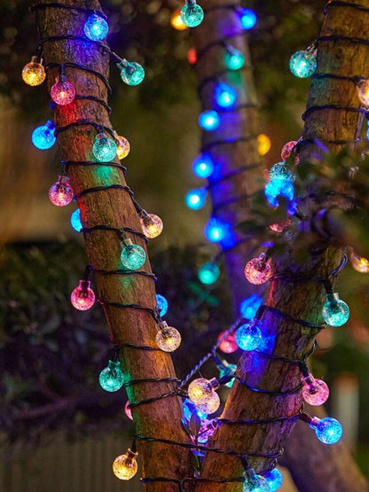 Solar String Light 100LED Bubble Bead RGB 40ft