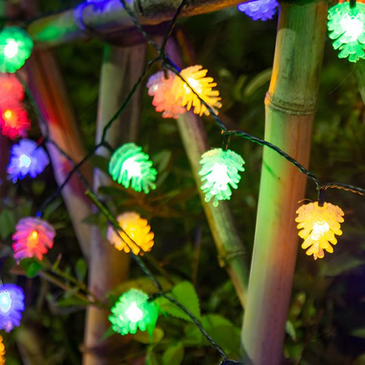 Solar String Light 20LED Pine Nut RGB 17ft