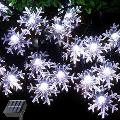 Solar String Light 20LED Snowflake White 6000K 17ft