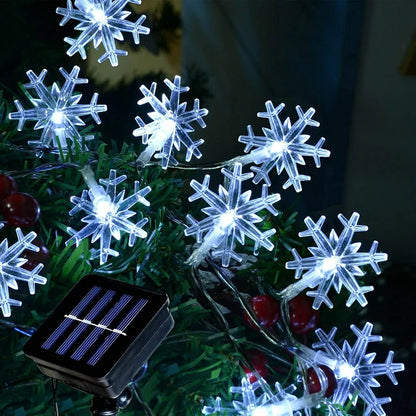 Solar String Light 20LED Snowflake White 6000K 17ft