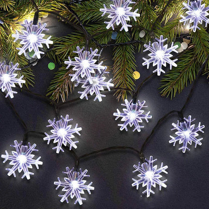 Solar String Light 20LED Snowflake White 6000K 17ft