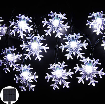 Solar String Light 20LED Snowflake White 6000K 17ft