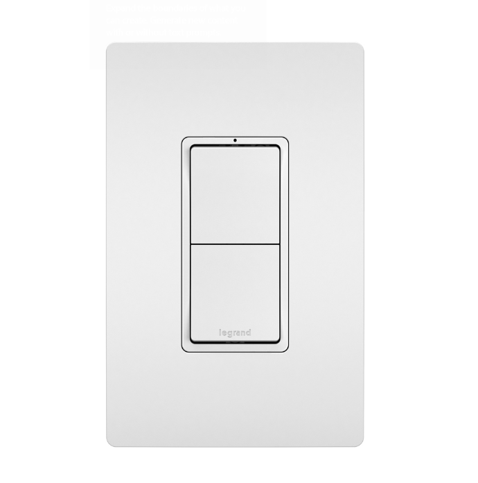 Two Single Pole Decora Switches Combination Device Matte White Finish